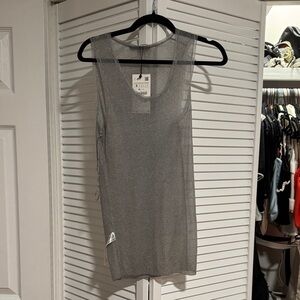 Zara Silver Metallic Knit Tank